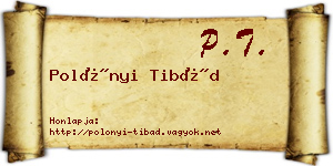 Polónyi Tibád névjegykártya